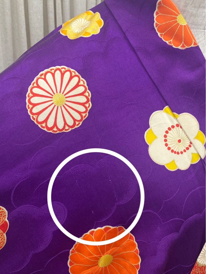 アンティーク着物 子ども 四つ身 レトロ 花丸文 七五三 13参り