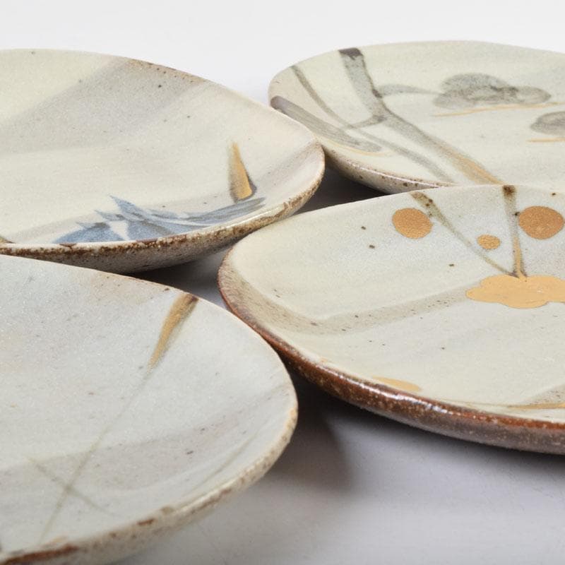 和食器 茶懐石 幸兵衛窯 加藤幸兵衛作 絵変 銘々皿 五客 共