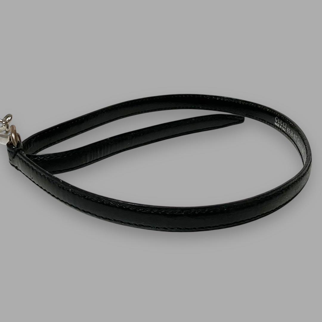 激レアGUCCI ホースビットナローベルトレザーエナメルブラック
