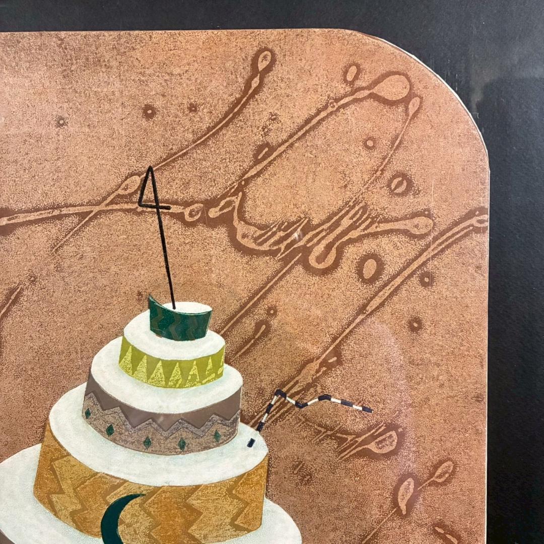 美品 岩切裕子「雲の記念日」木版画 直筆サイン・画廊シール有 お洒落