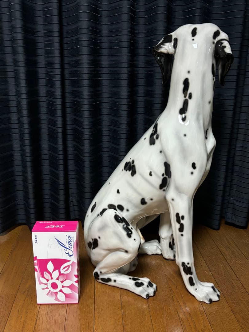 イタリア製 ダルメシアン 置物 陶器 実寸 オブジェ モニュメント 犬