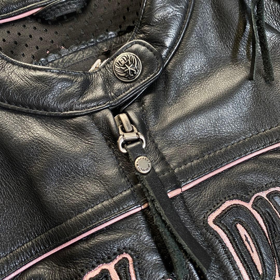 希少♡ハーレーダビッドソン シングルライダースジャケット ワッペン