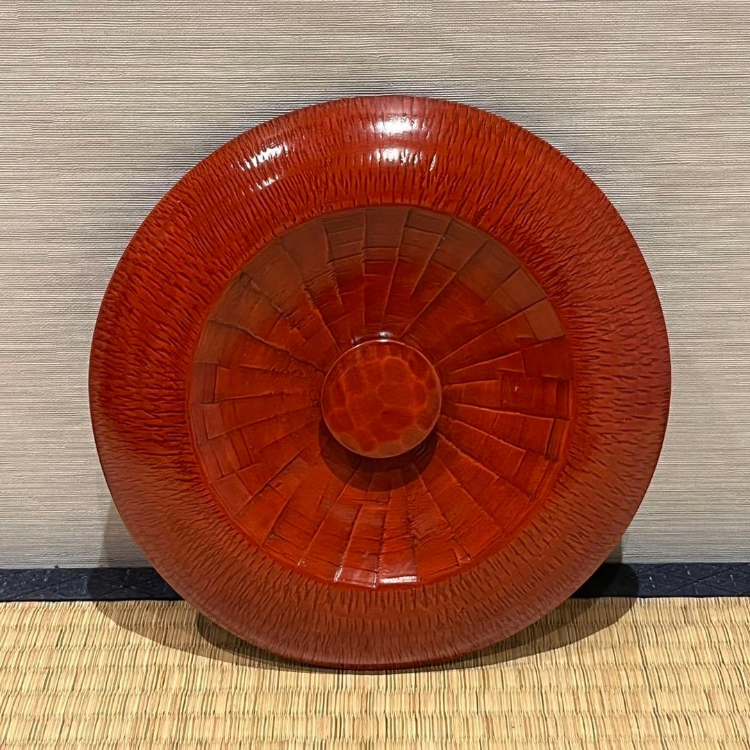 後藤塗 赤塗 彫板飯櫃 共箱 木製漆器 飯器 茶懐石道具