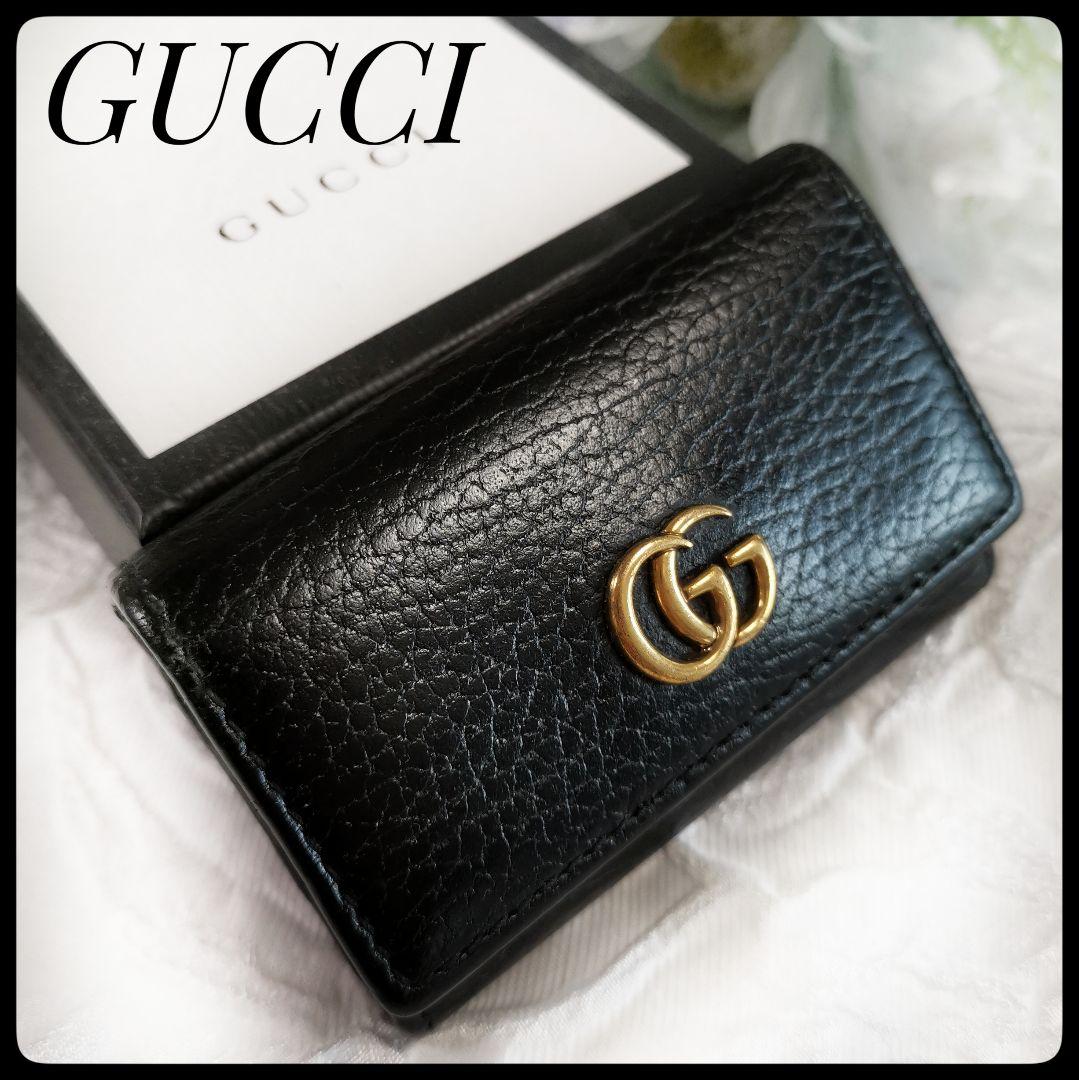グッチ　GUCCI　6連キーケース　プチマーモント　ダブルG 黒　ブラック 楽天市場】【10%OFF】 グッチ キーケース 6連 GGマーモント ダブルG