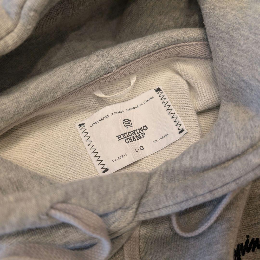 Reigning Champ グレー フーディ Lサイズ ロンハーマン ロゴ - メルカリ