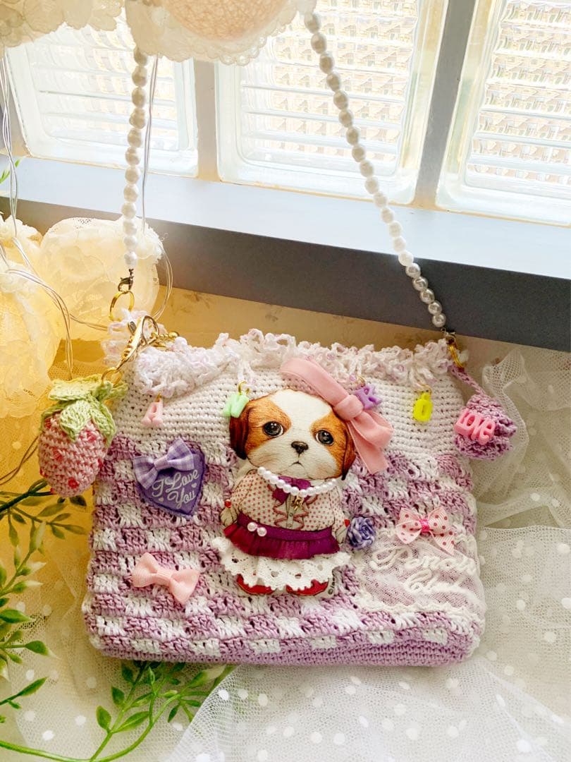 ハンドメイド♡レース編み♡ファスナー*ポーチ♡コヤンイサムチョン