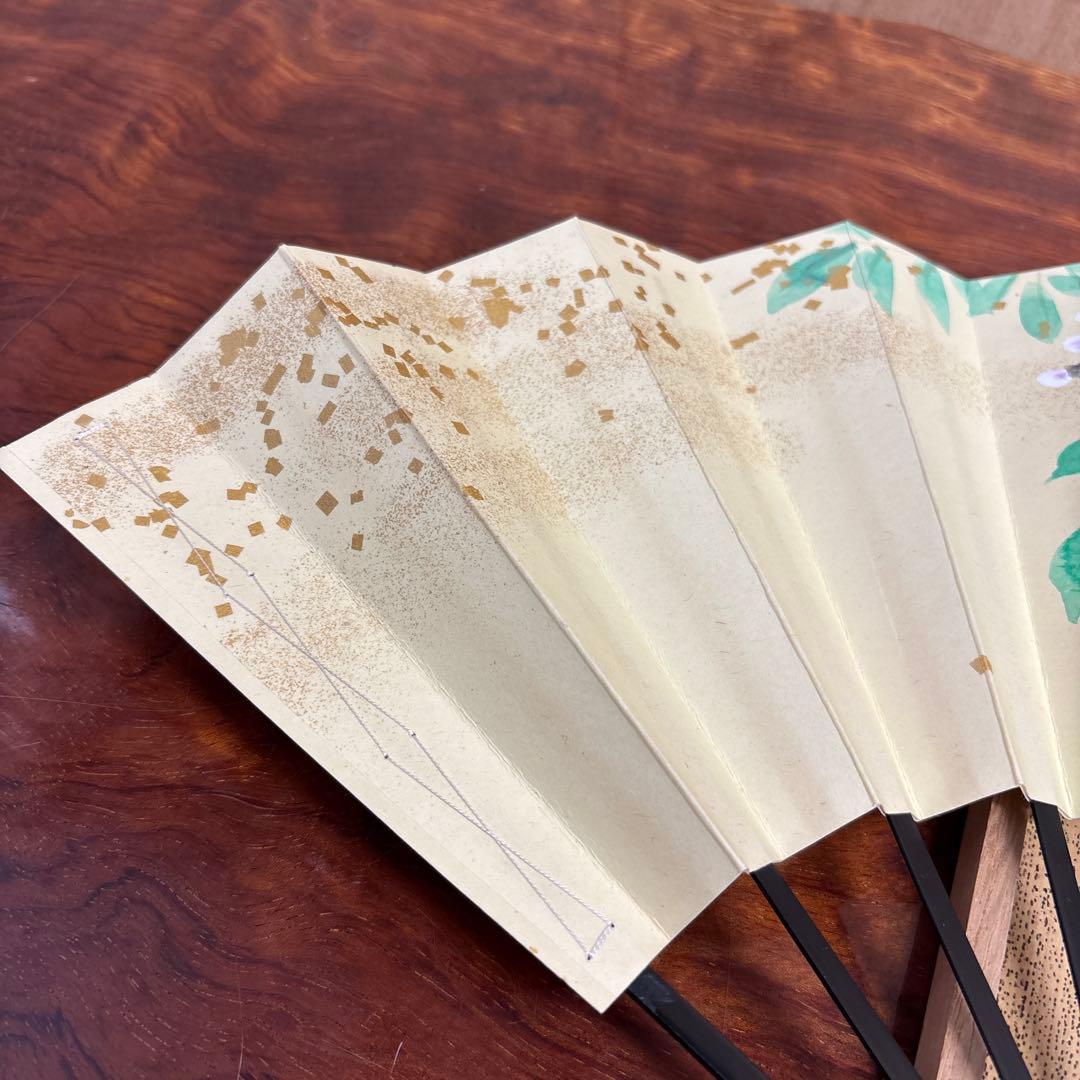 舞扇子 紫の花と緑の葉 o0114o15