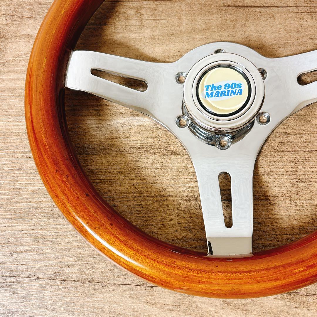 希少当時物小径29cm ウッドステアリングウッドハンドルUSDM 旧車