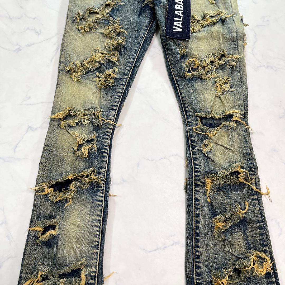 VALABASAS バラバサス ハードクラッシュ スタックフレアデニム 新品29