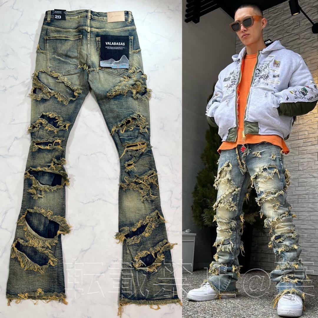 VALABASAS バラバサス ハードクラッシュ スタックフレアデニム 新品29