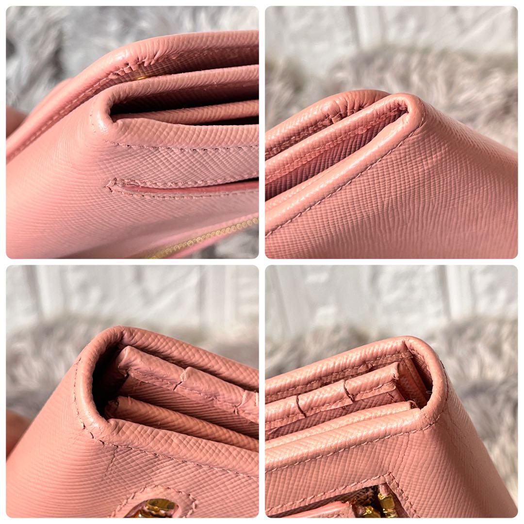 PRADA✨サフィアーノ フィオッコ 長財布 メタルロゴ ピンク レディース