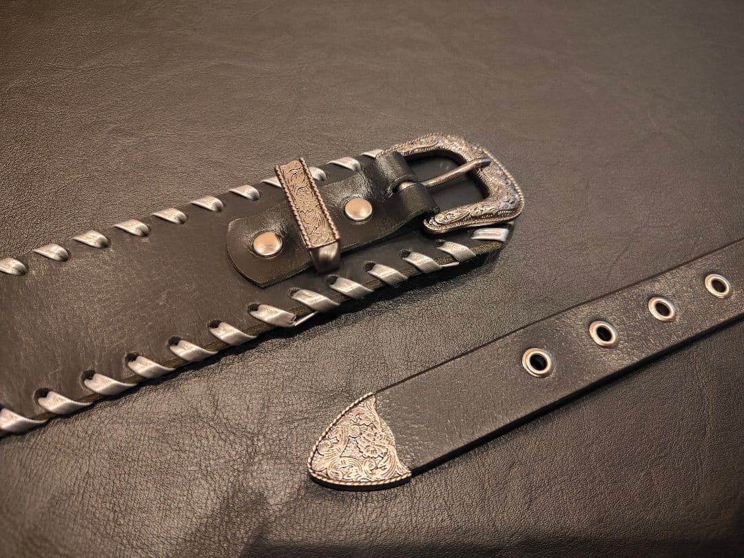 ギターストラップ 本革3mm厚 117〜130cm ウエスタンバックル