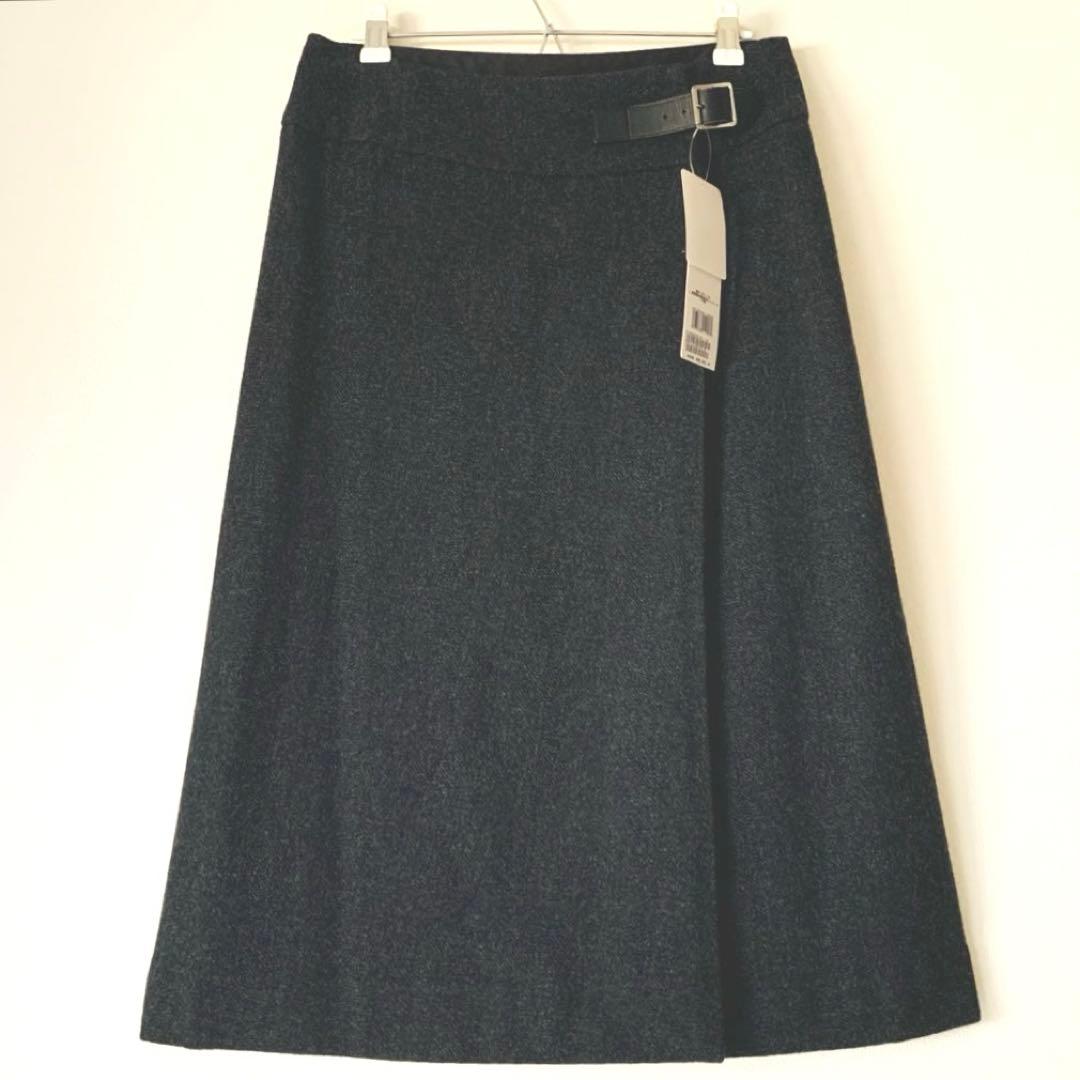 新品未使用タグ付き✨マーガレットハウエル 日本製 ウールスカート ダークグレー FLANNEL WOOL SKIRT | MARGARET HOWELL（マーガレット・ハウエル