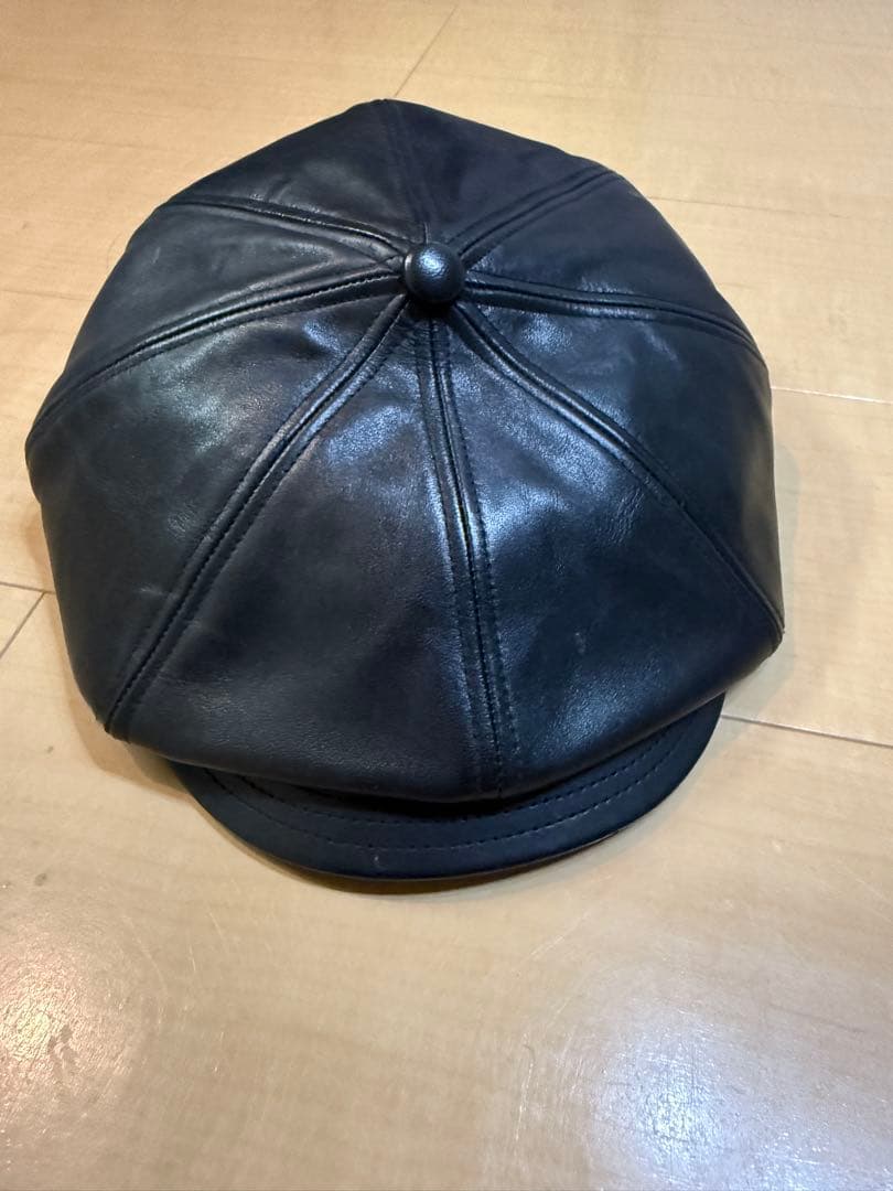 SOLARIS 黒 レザー キャスケット 59cm SOLARIS 黒 レザー キャスケット 59cm SOLARIS 黒 レザー キャスケット