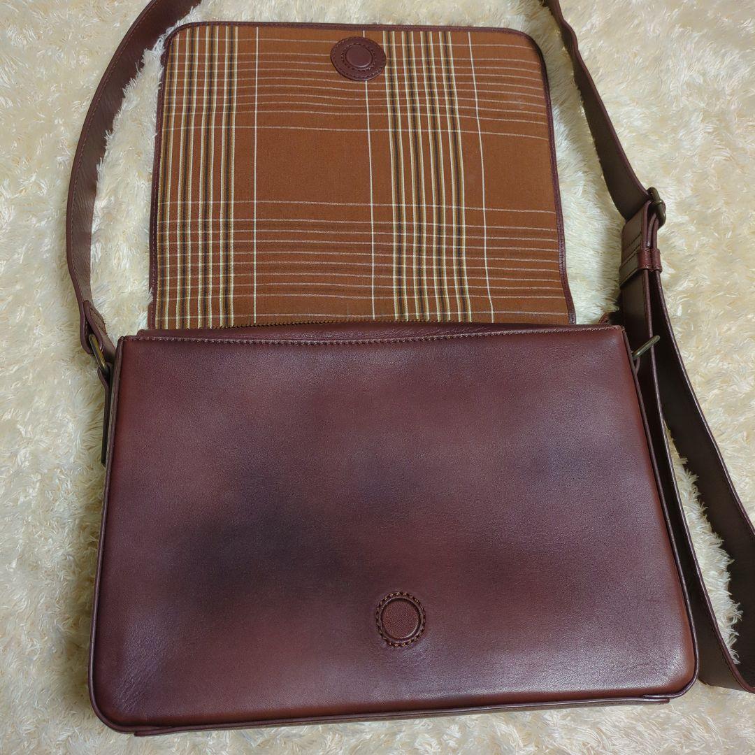 マザーハウス アンティーク B5 ショルダーバッグ レザー ブラウン