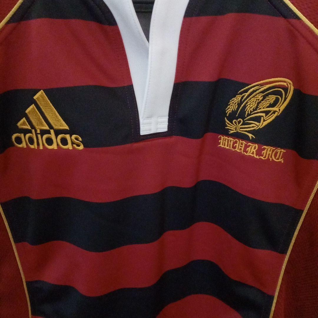 早稲田大学レプリカ adidas ラガーシャツ 赤黒 L - メルカリ