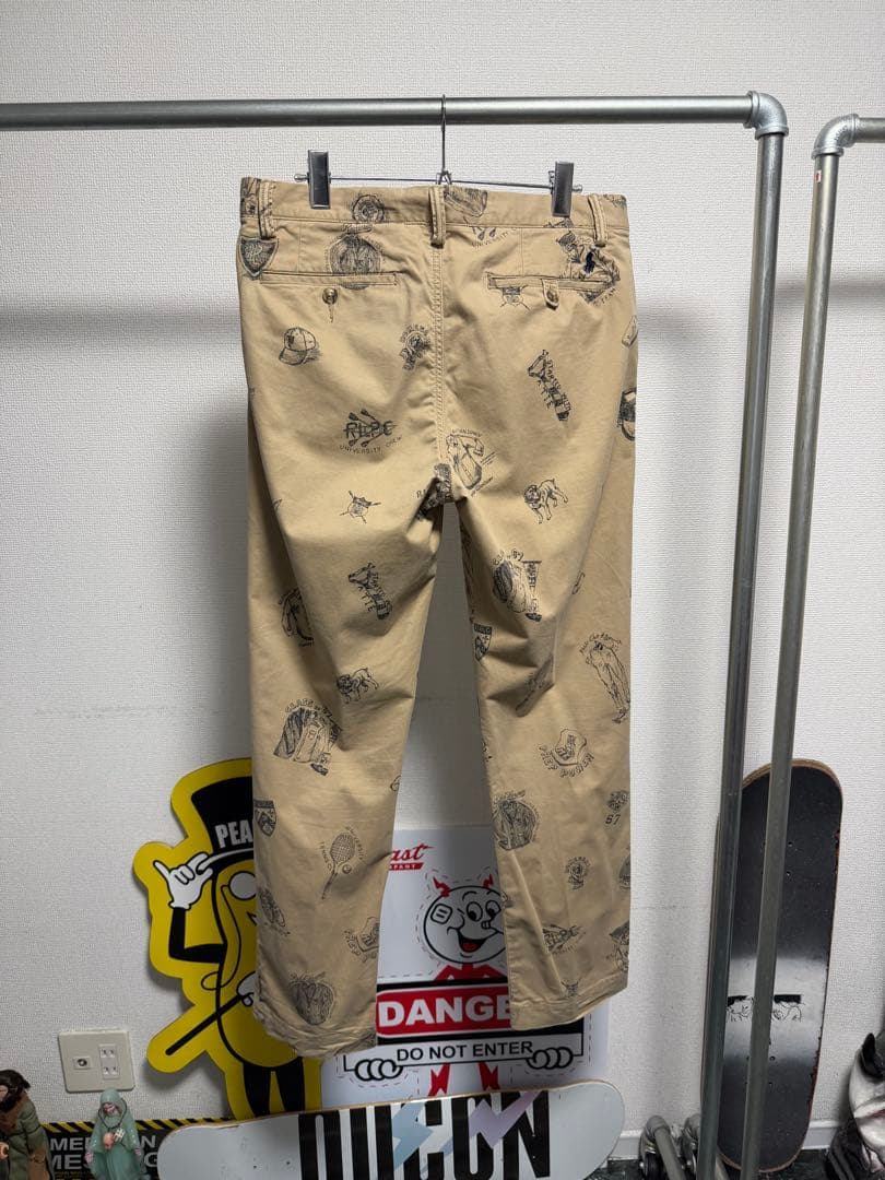 POLO RALPH LAUREN チノパンツ 総柄 手描き トラウザーズ 32 - メルカリ