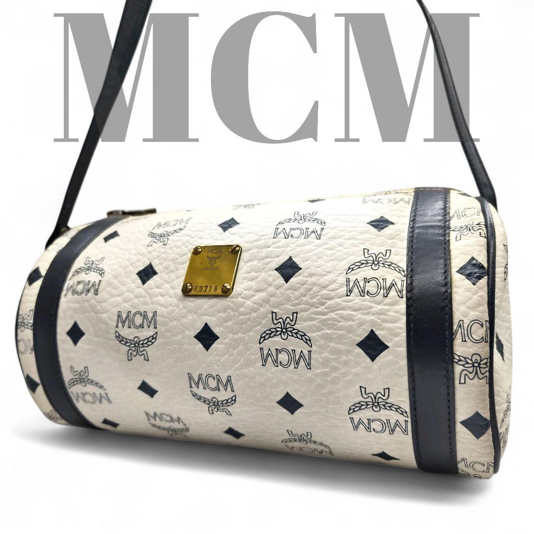 MCM エムシーエム ベルトバッグ ボディバッグ ヴィセトス柄 ホワイト