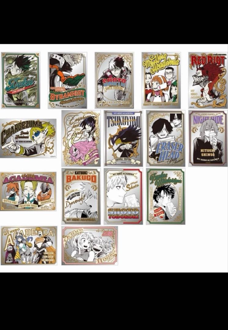 ヒロアカ 原画展 パブミラー アクリルステッカー 全種 コンプリート セット ヒロアカ原画展 大阪 新グッズ紹介】 □パブミラー風アクリル