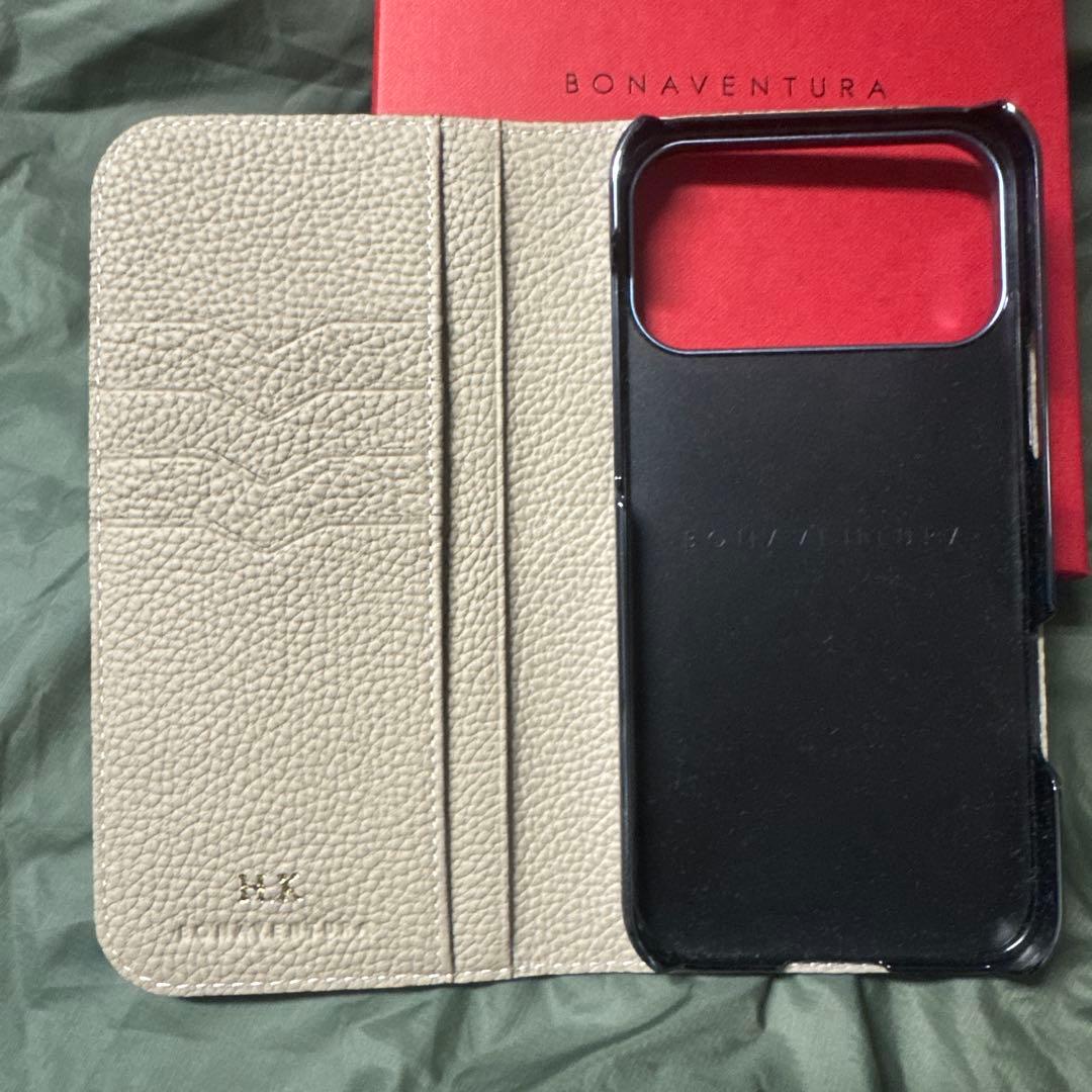 BONAVENTURA iPhone17proMAX用 手帳型ケース 色エトープ