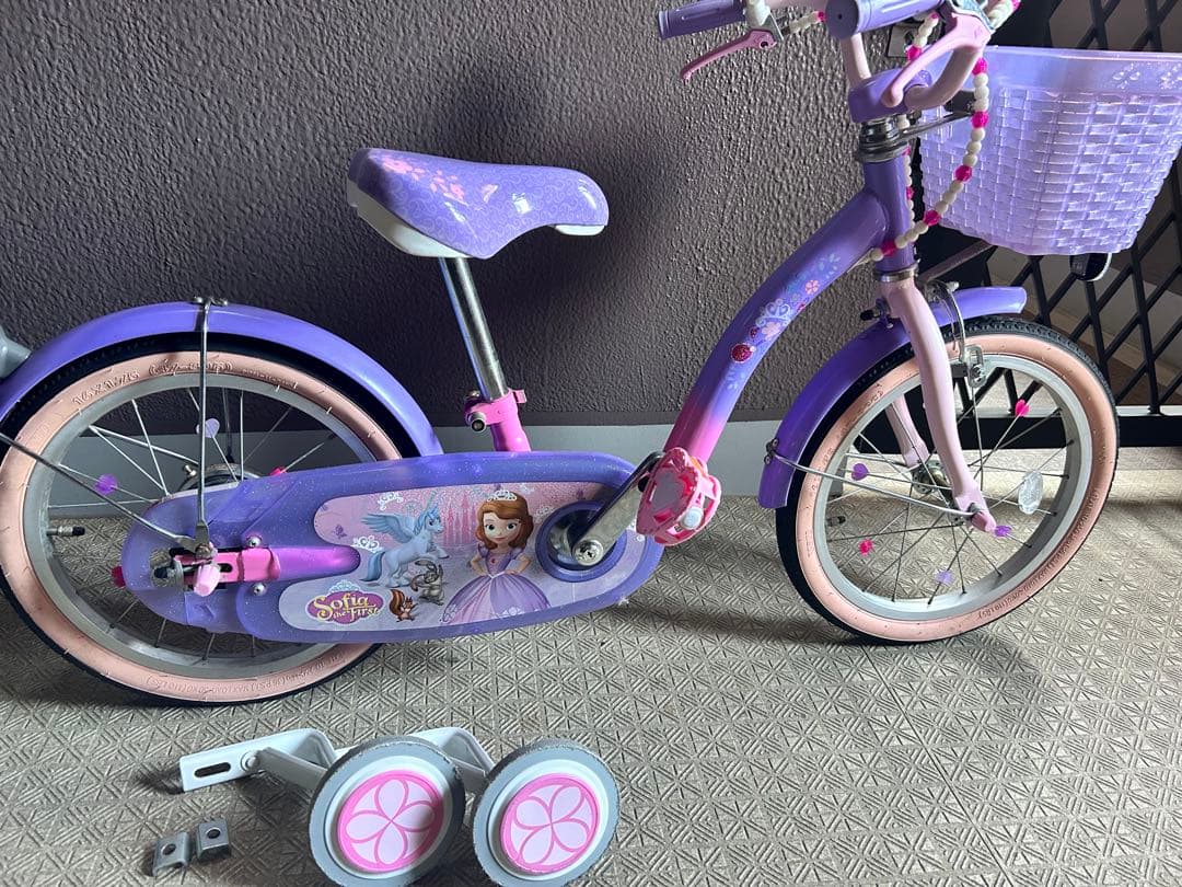 東京引取限定、プリンセスソフィア幼児用自転車 16インチ 自転車】ディズニー幼児車 ちいさなプリンセス ソフィア 16インチ