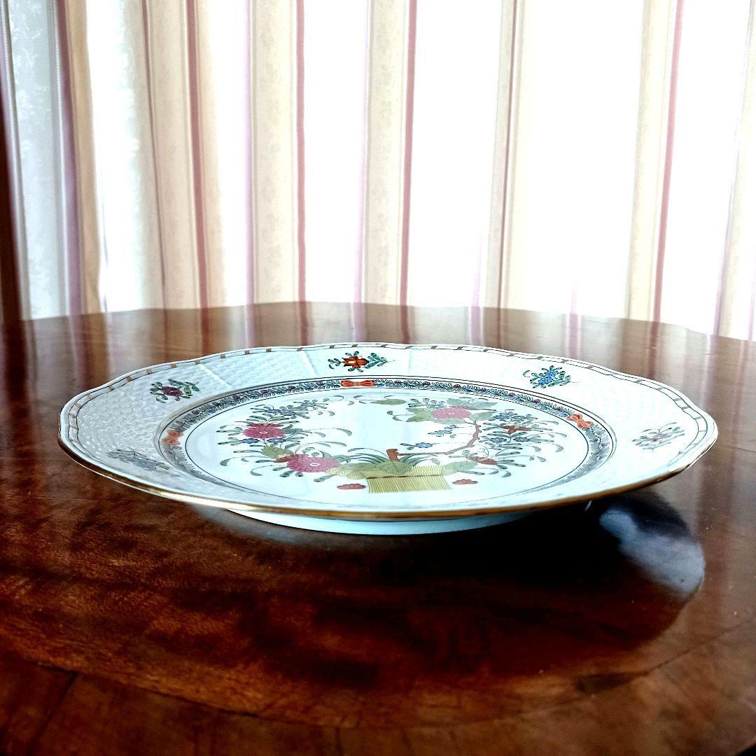 HERENDヘレンド インドの華 多彩色 25cmプレート 柿右衛門写し 524