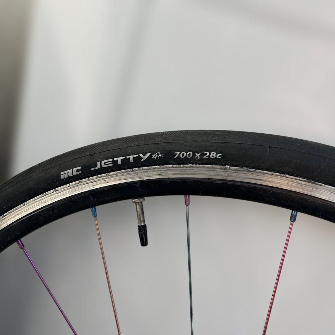 手組みホイールレインボースポーク前輪撤去品 人気