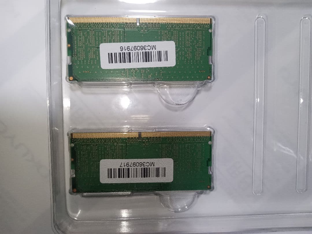 8GB×2枚16GB DDR5 4800メモリモジュール メイカー不明