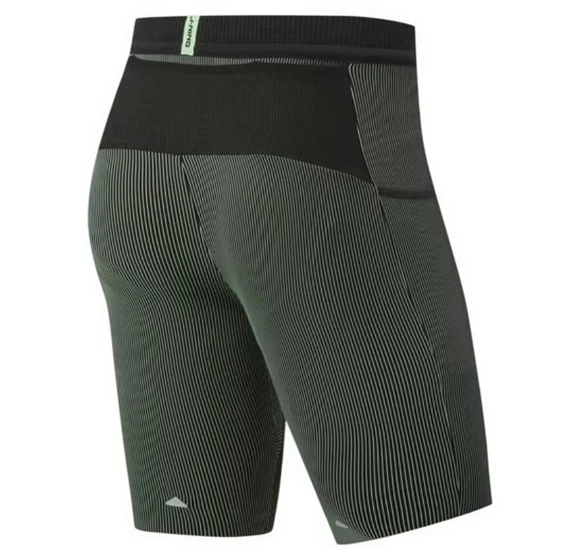 Lサイズ】Li-Ning リーニン ランニングタイツ（黒X緑）