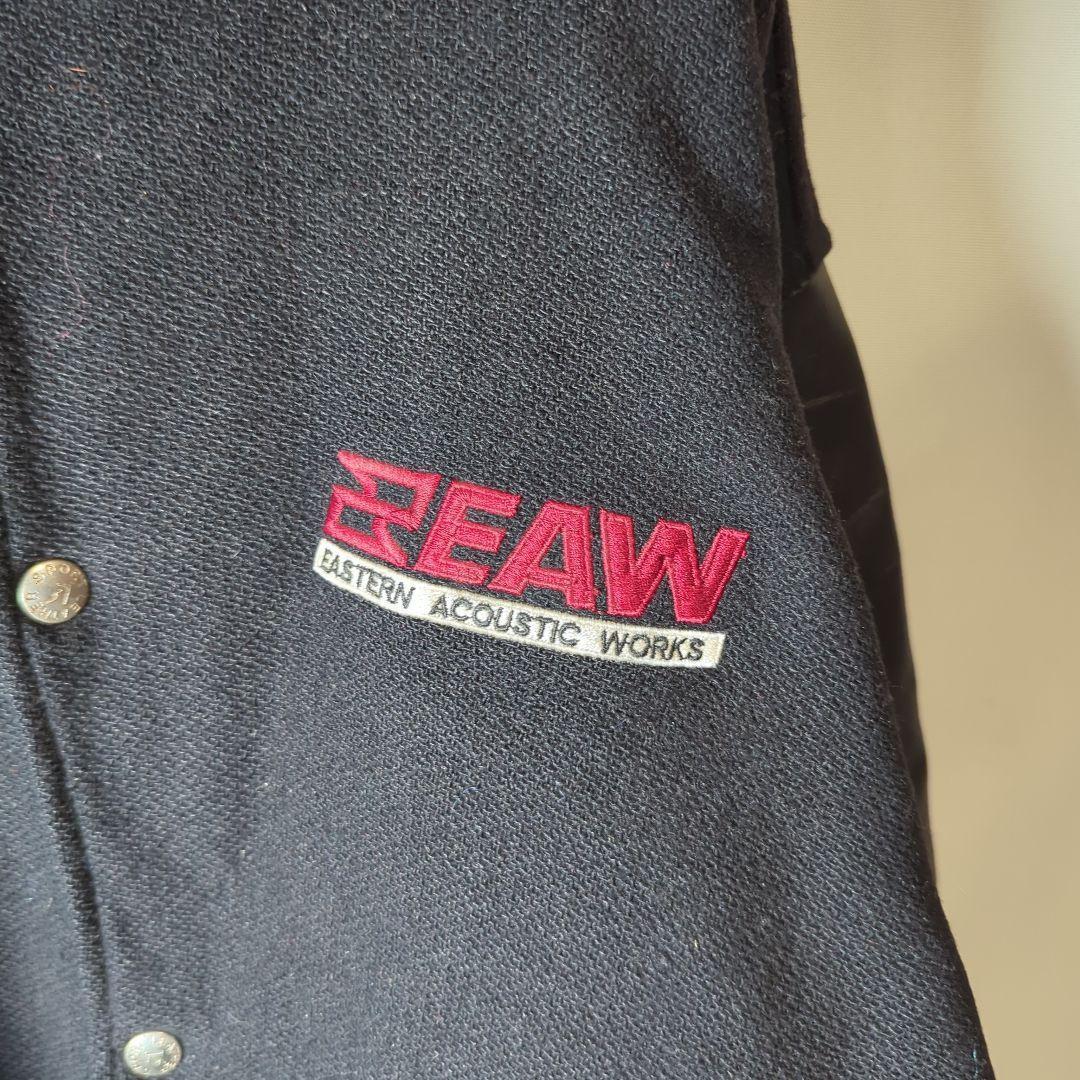 《企業物》入手困難　袖レザー スタジャン 古着　刺繍　バックロゴ　太アーム　ｌ