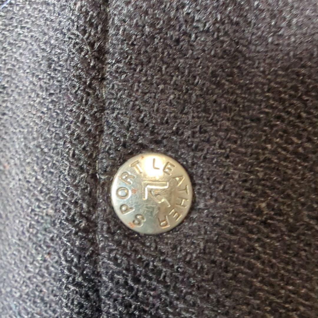 《企業物》入手困難　袖レザー スタジャン 古着　刺繍　バックロゴ　太アーム　ｌ