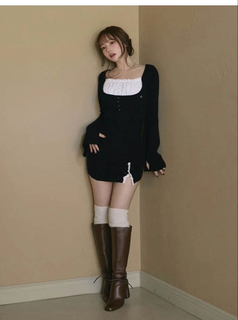 スクショあり】正規Poppy lace mini dress andmary