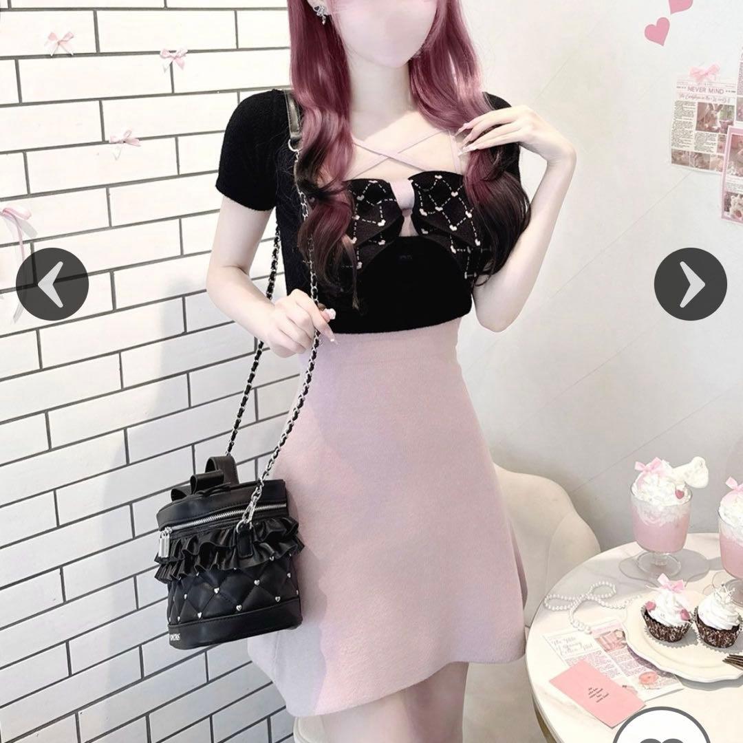 ハニーミュウ HONEY MEW モノグラムリボンアンサンブルワンピース