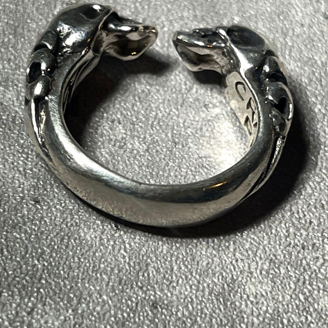 14号 CRAZY PIG TWO SKULLS RING silver925 - メルカリ