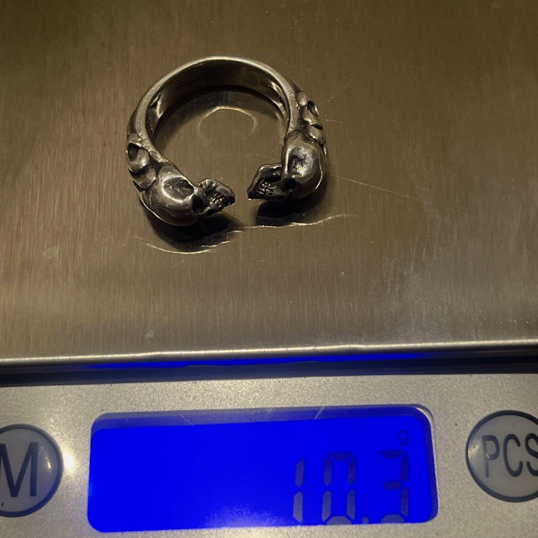 14号 CRAZY PIG TWO SKULLS RING silver925 - メルカリ