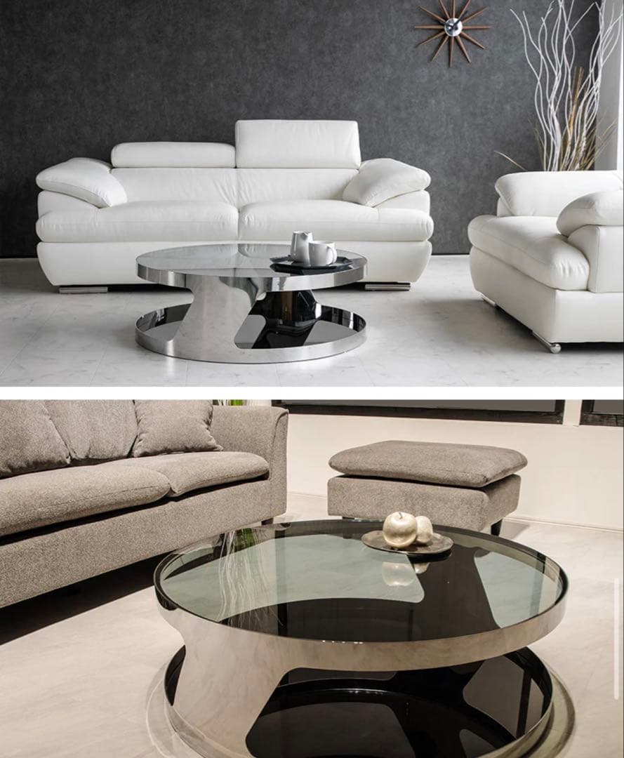 【定価10万】LushRoom ガラステーブル lushroom センターテーブル ガラス 長方形 ブラックオーク 突板 クリア