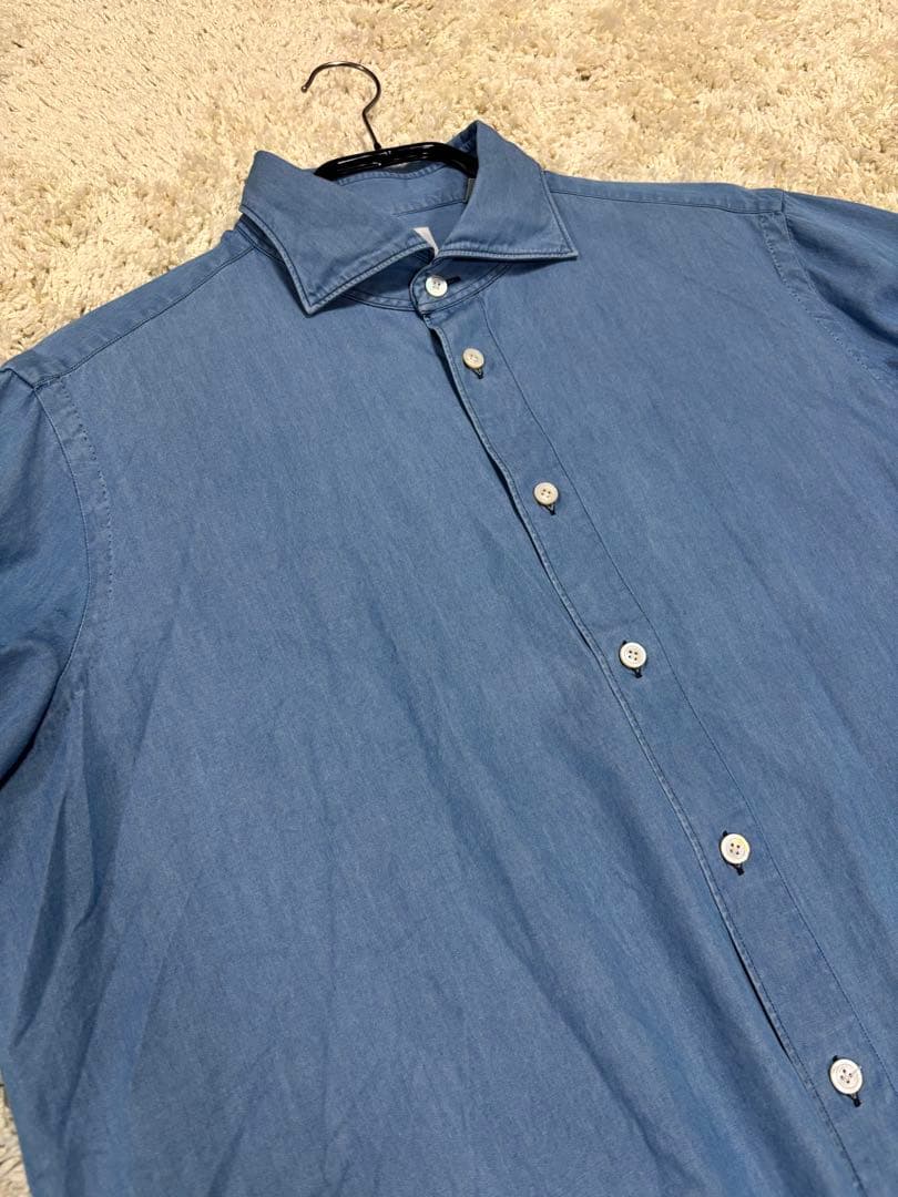 Finamore デニムシャツ/SIMONE(シモーネ) ユーズドブルー XL - メルカリ