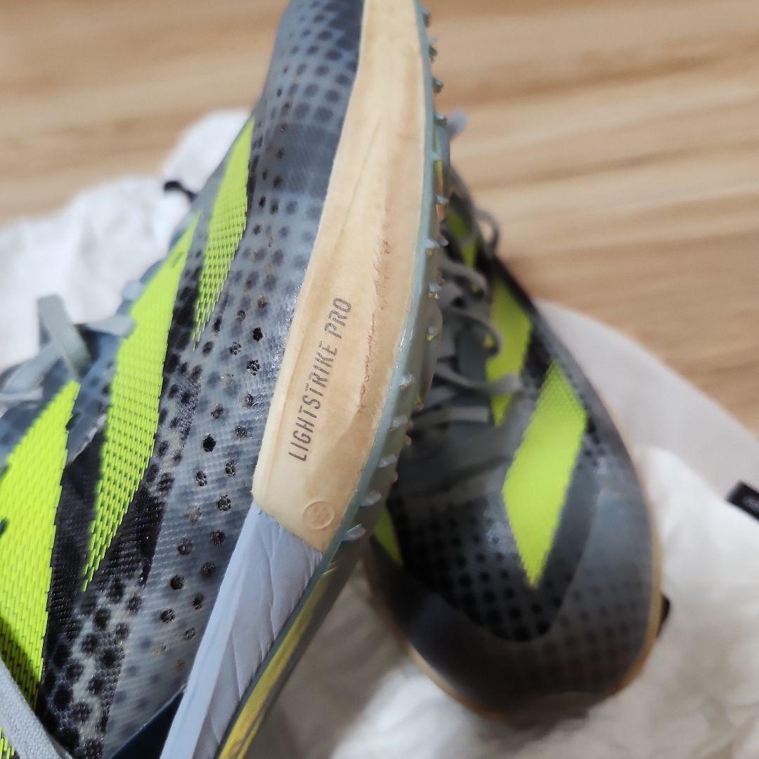 アディゼロプライムSP2 27cm 陸上スパイクシューズ グレー/イエロー