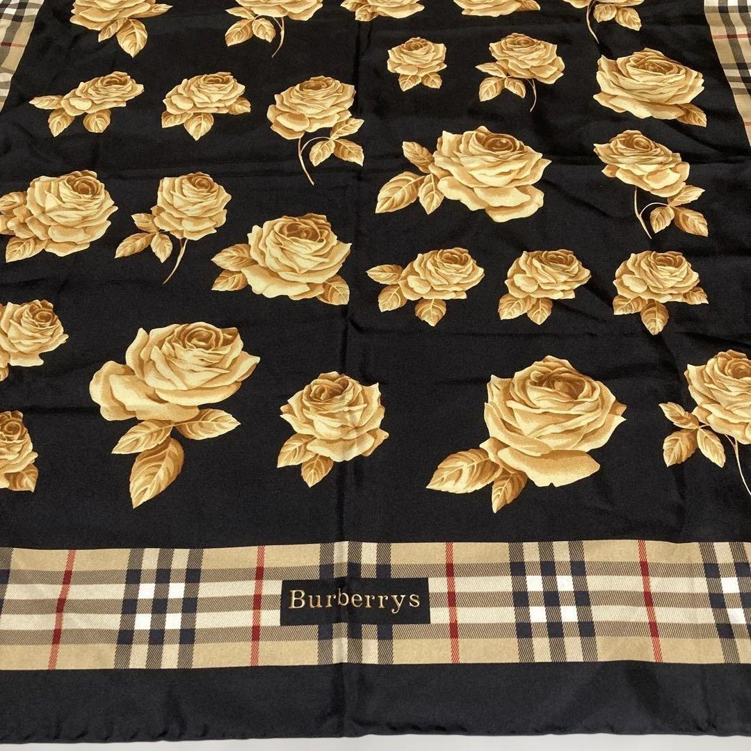 バーバリーBurberry's シルクスカーフ☆ノバチェック、ローズ - メルカリ