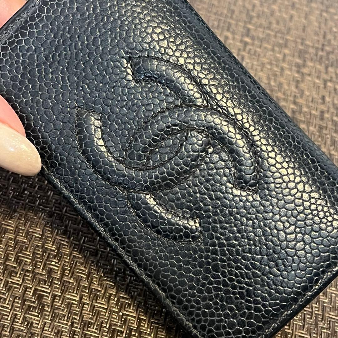 CHANEL ブラックレザー キーケース