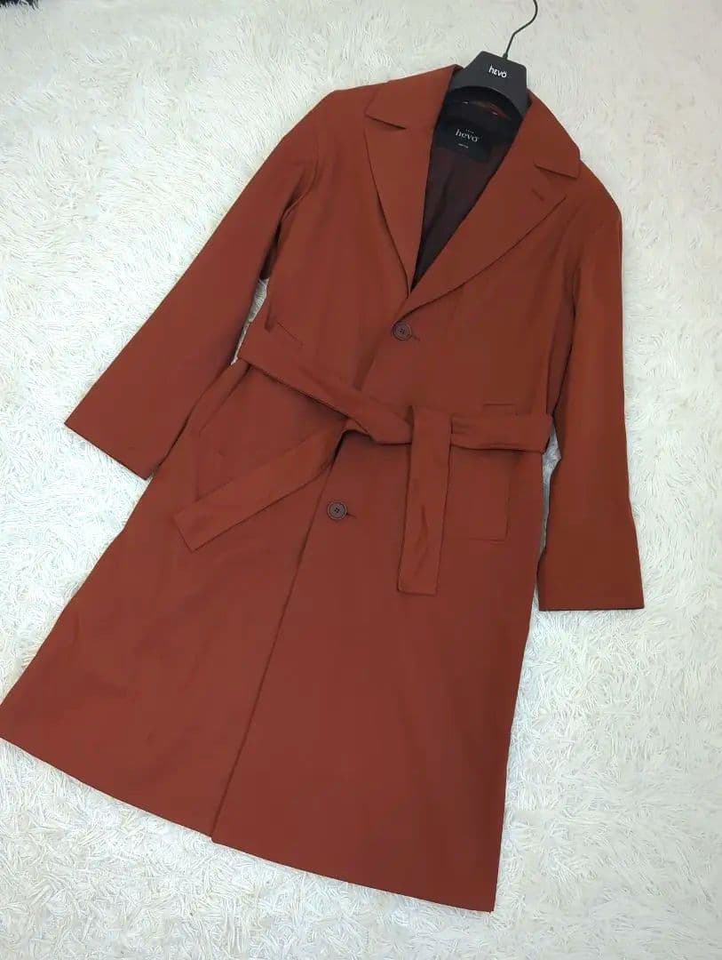 v*e様 半額大特価 hevo シングル ベルテッドコート テラコッタ 46 ベ