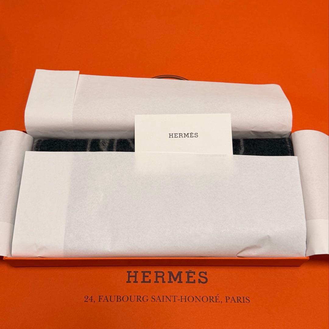 新品　エルメス　カシミヤマフラー 《テット・ア・テット・エケストル》　ブラック