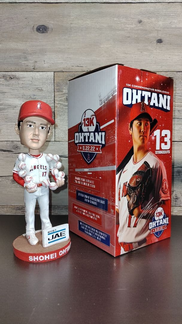 MLBボブルヘッド、大谷翔平、ロサンゼルス・エンゼルス、13奪三振 大谷翔平 ボブルヘッド 13奪三振 2023年4月8日 球場配布 首振り