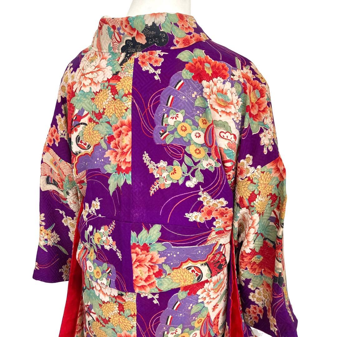 ジュニア 子供着物 昭和レトロ 大正ロマン アンティーク着物 NO132