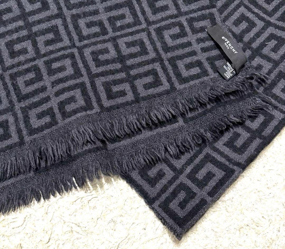 極美品 GIVENCHY ジバンシー マフラー ストール モノグラム 総柄