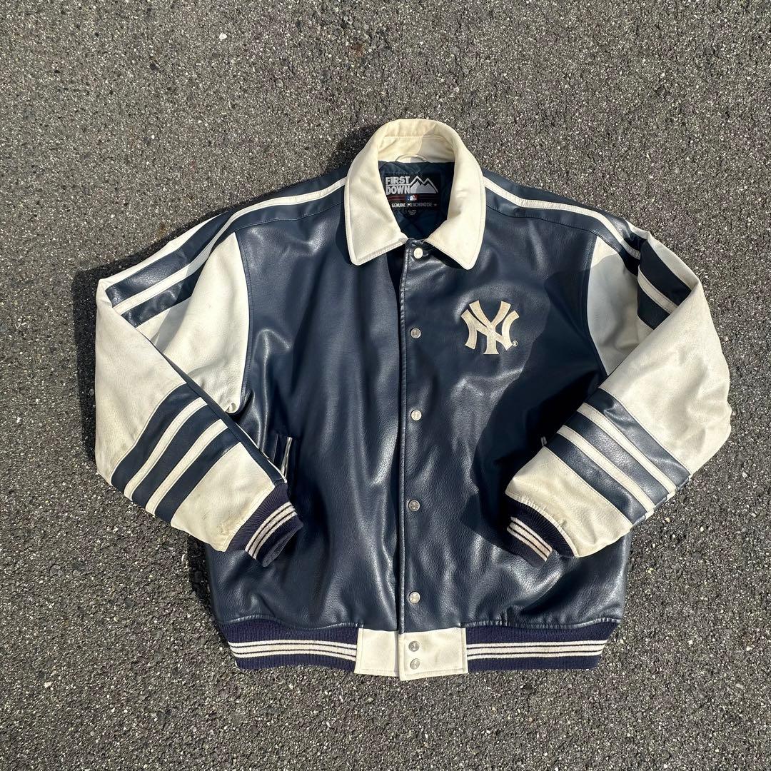 超希少※ Yankees first down MLB レザー ジャケット - メルカリ