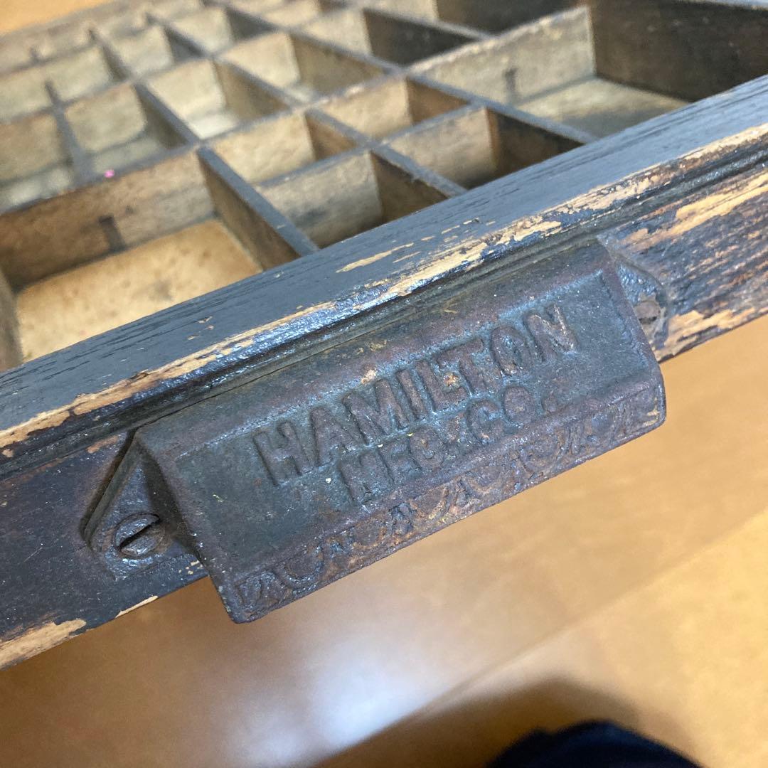 HAMILTON プリンタートレイ 木製活版印刷 引き出し ハミルトン 古道具