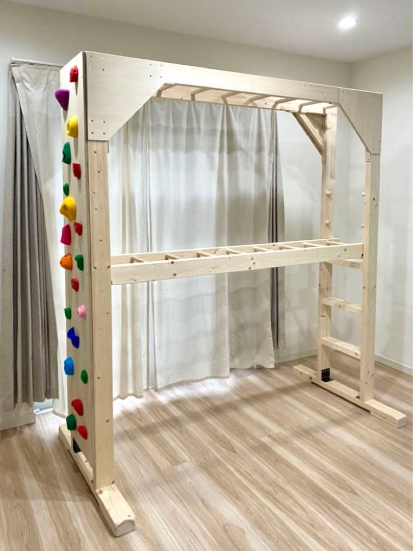 ととさんオーダー知育うんていうんてい室内遊具ボルダリング鉄棒