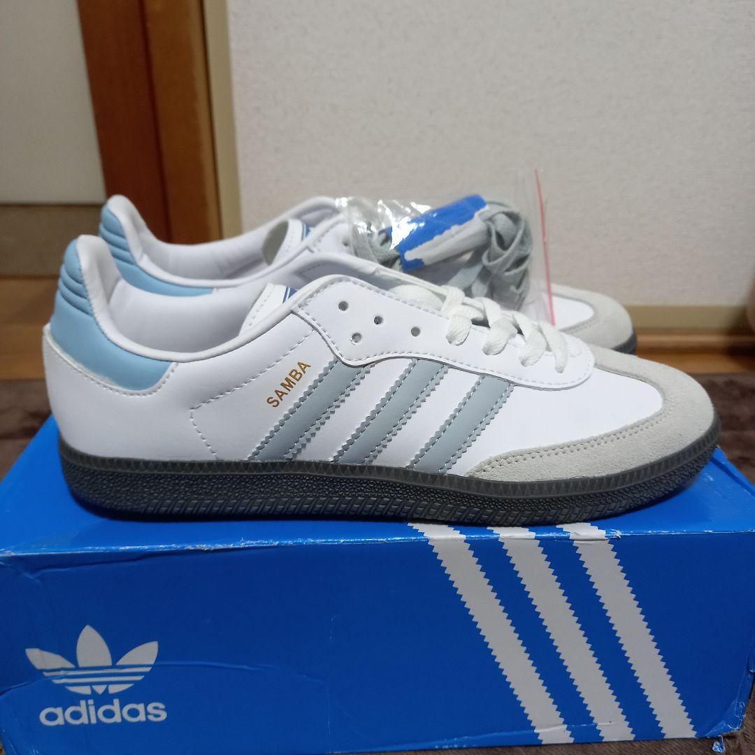 adidas Samba ホワイト/ブルー 26,5 cm adidas SAMBA OG FTWWHT/CLEARSKY/BLUE （アディダス サンバ OG