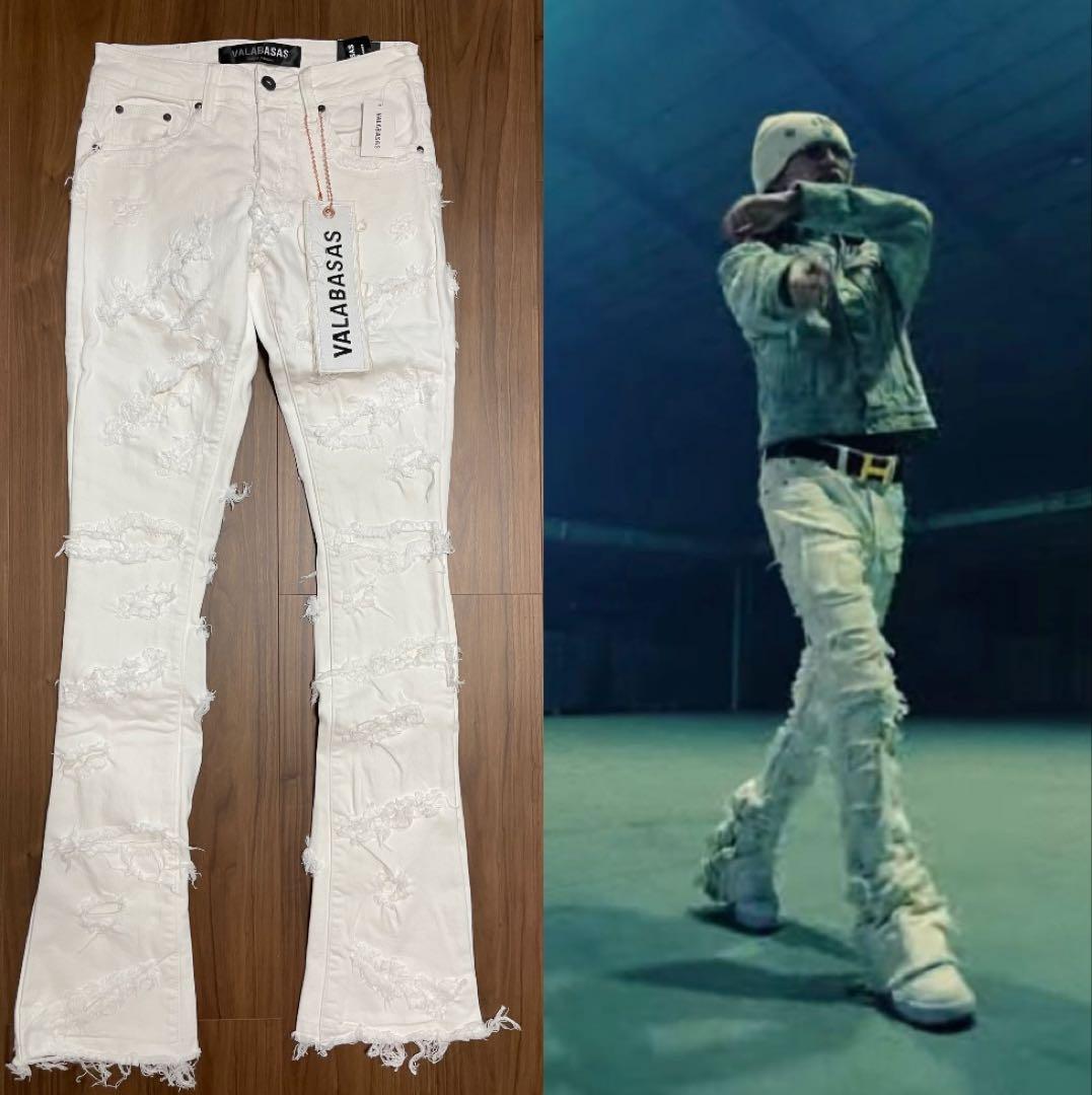VALABASAS フレアデニム クラッシュ ホワイト サイズ29 新品 - メルカリ